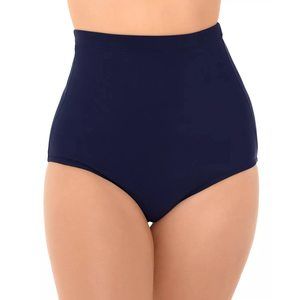 Swim Solutions Women’s Ultra High-Waist Swim Bottoms Navy Blue 8